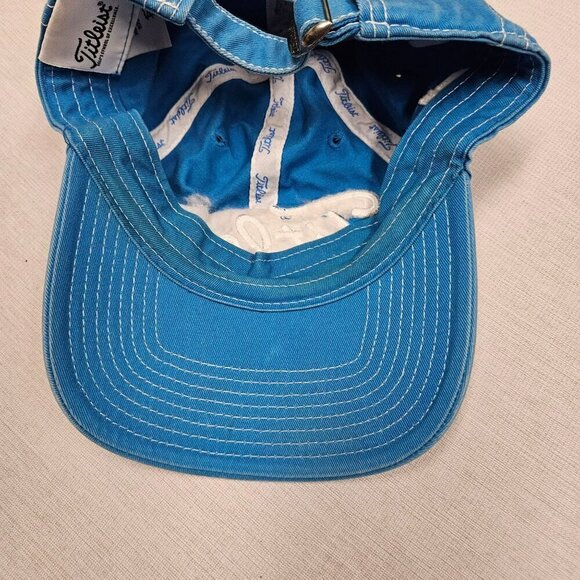 Titleist Women's Light Blue FootJoy FJ Pro V1‎ Golf Hat Distressed Faded Look - Picture 9 of 13